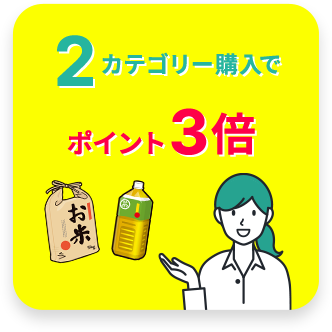 2カテゴリー購入でポイント3倍